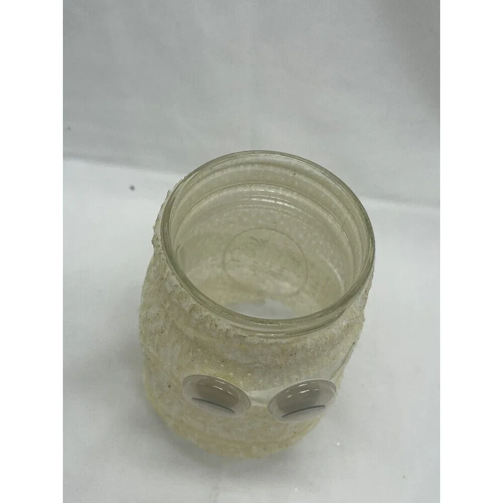 Halloween Mummy Luminaire Handmade Decorations Glass 6” Candle Not Included.